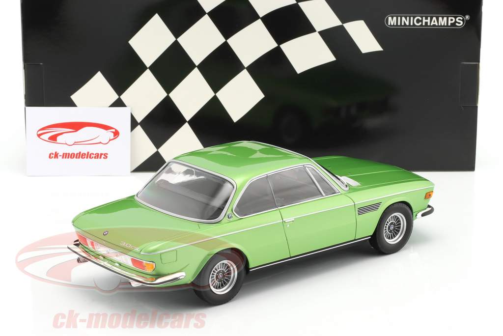 BMW 3.0 CSI Byggeår 1971 grøn metallisk 1:18 Minichamps