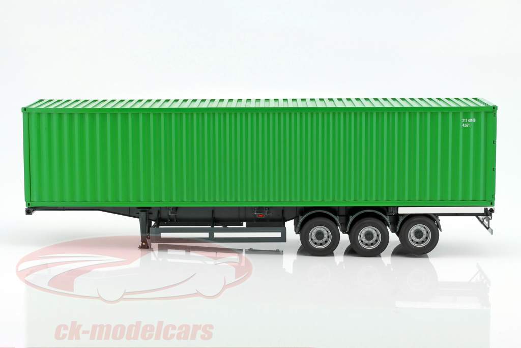 Set semi trailer International Med 40 FT Beholder grøn 1:18 NZG