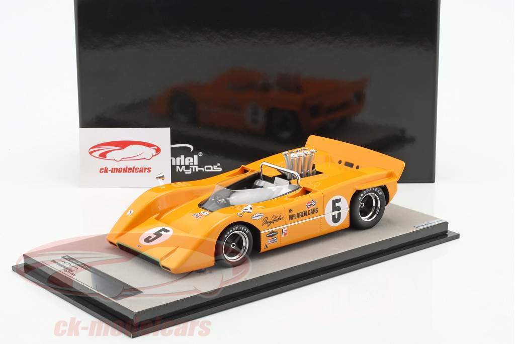 McLaren M8A #5 vinder Road America Can-Am Champion 1968 D. Hulme 1:18 Tecnomodel