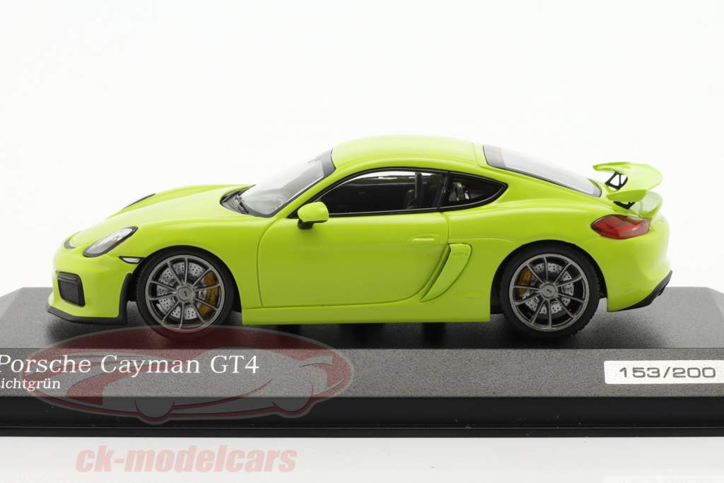 Porsche Cayman GT4 luz verde 1:43 Minichamps