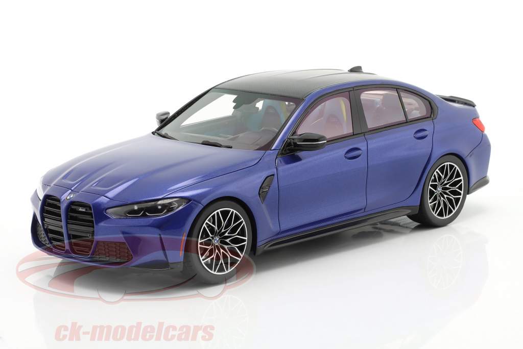 BMW M3 Competition (G80) Baujahr 2021 portimao blau metallic 1:18 TrueScale