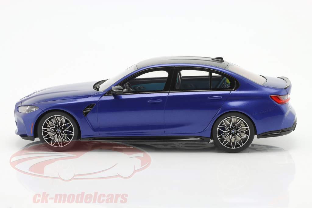 BMW M3 Competition (G80) Baujahr 2021 portimao blau metallic 1:18 TrueScale