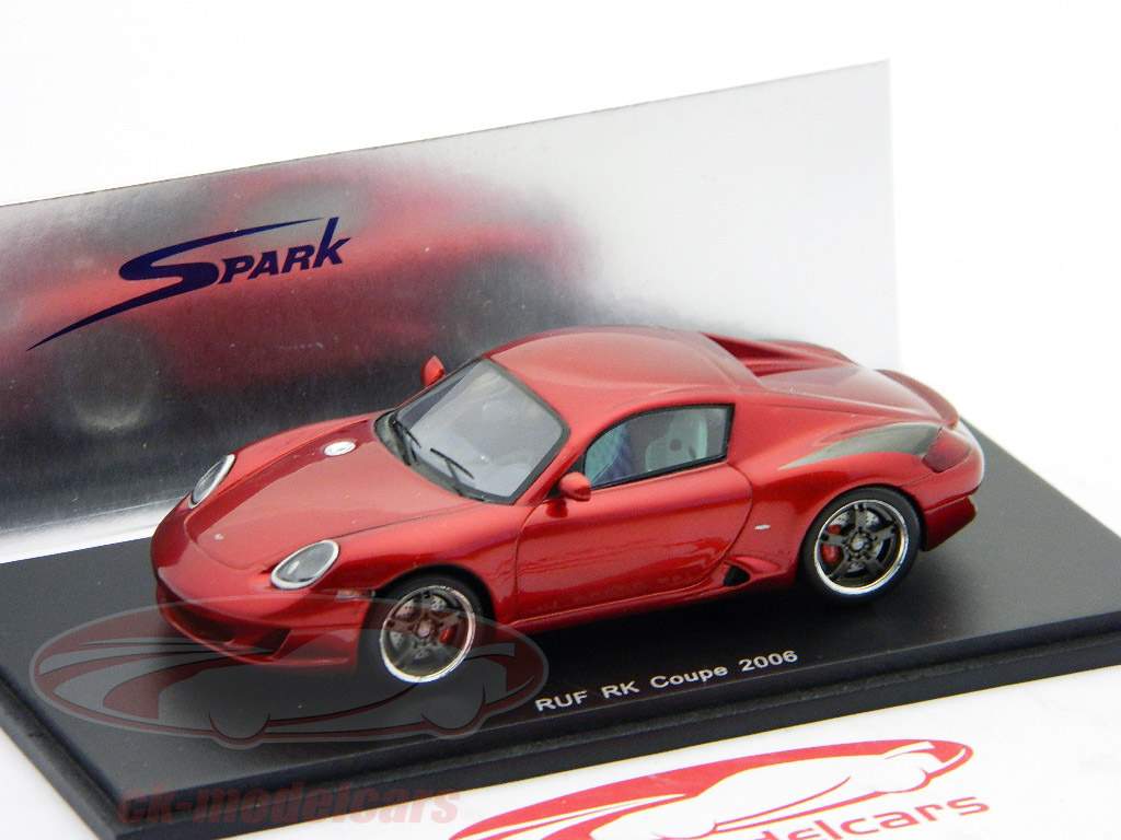 ポルシェRUF RKクーペモデル2006メタリックレッド/レッドメタリック1時43分スパーク