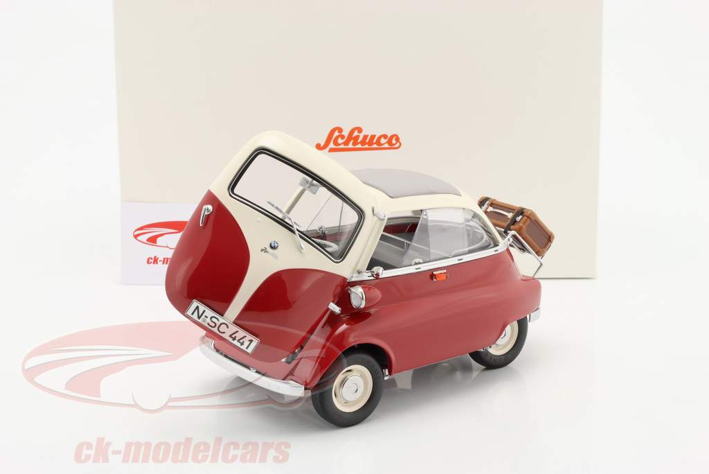 BMW Isetta Export Année de construction 1957 rouge / crème Blanc 1:12 Schuco