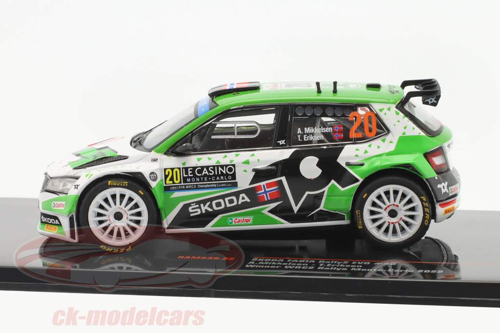 Skoda Fabia Rally2 EVO #20 Sieger WRC2 Rallye Monte Carlo 2022 1:43 Ixo