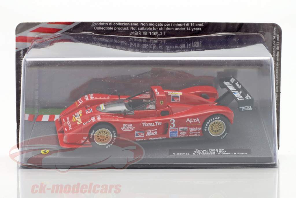Ferrari F333 SP #3 Sieger 12h Sebring 1997 Team Scandia 1:43 Altaya