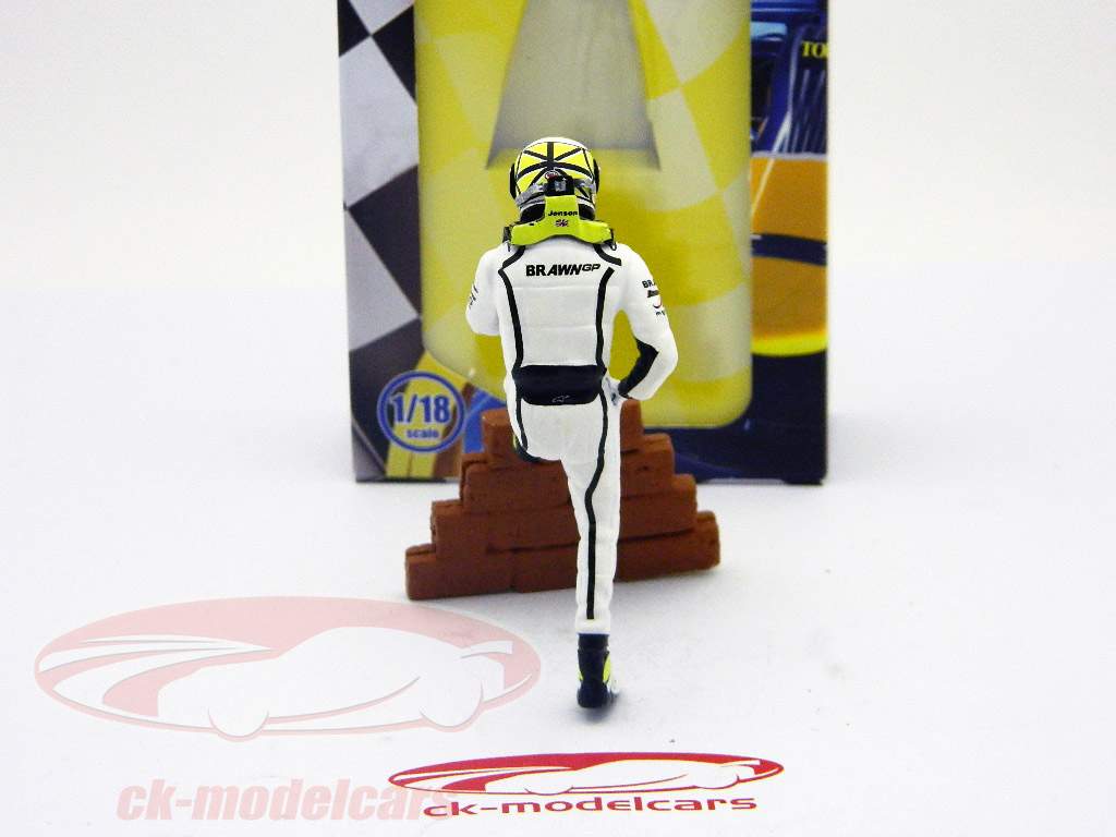 Jenson Button driver figure formula one standing Ed.3 1:18 TopMo