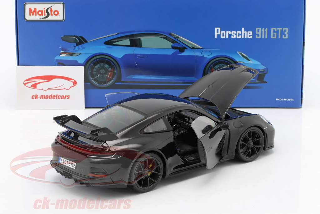 Maisto マイストPorsche 911 GT3 ブラック 1/18 Maisto Diecast Toys: 2022 Porsche 911 GT3 Black Metallic