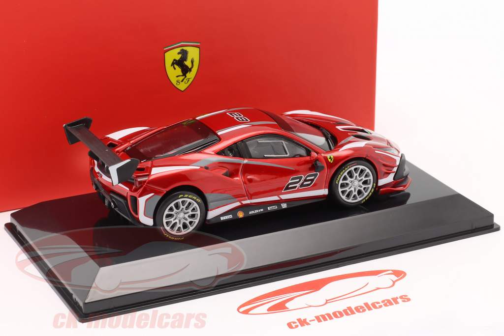 Ferrari 488 Challenge EVO #28 Год постройки 2020 красный / Белый 1:43 Bburago