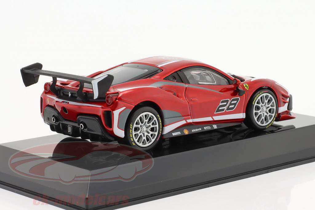 Ferrari 488 Challenge EVO #28 Baujahr 2020 rot / weiß 1:43 Bburago
