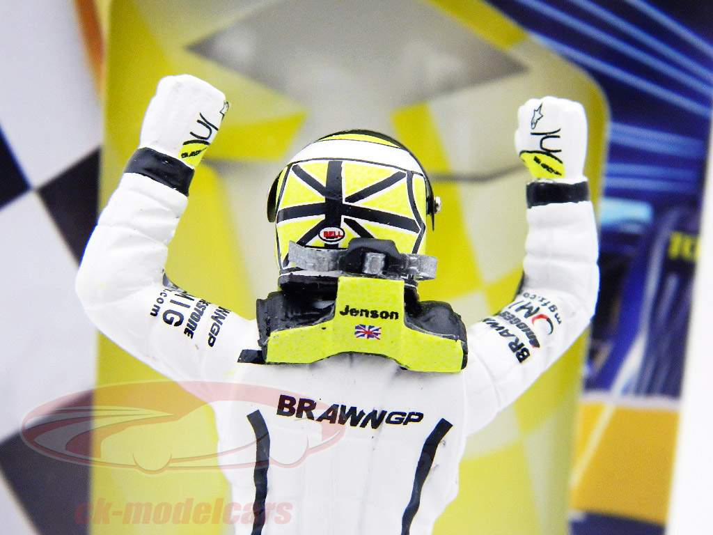 Jenson Button pilote de Formule 1 debout chiffre gagnant Faust TopMo 1:18