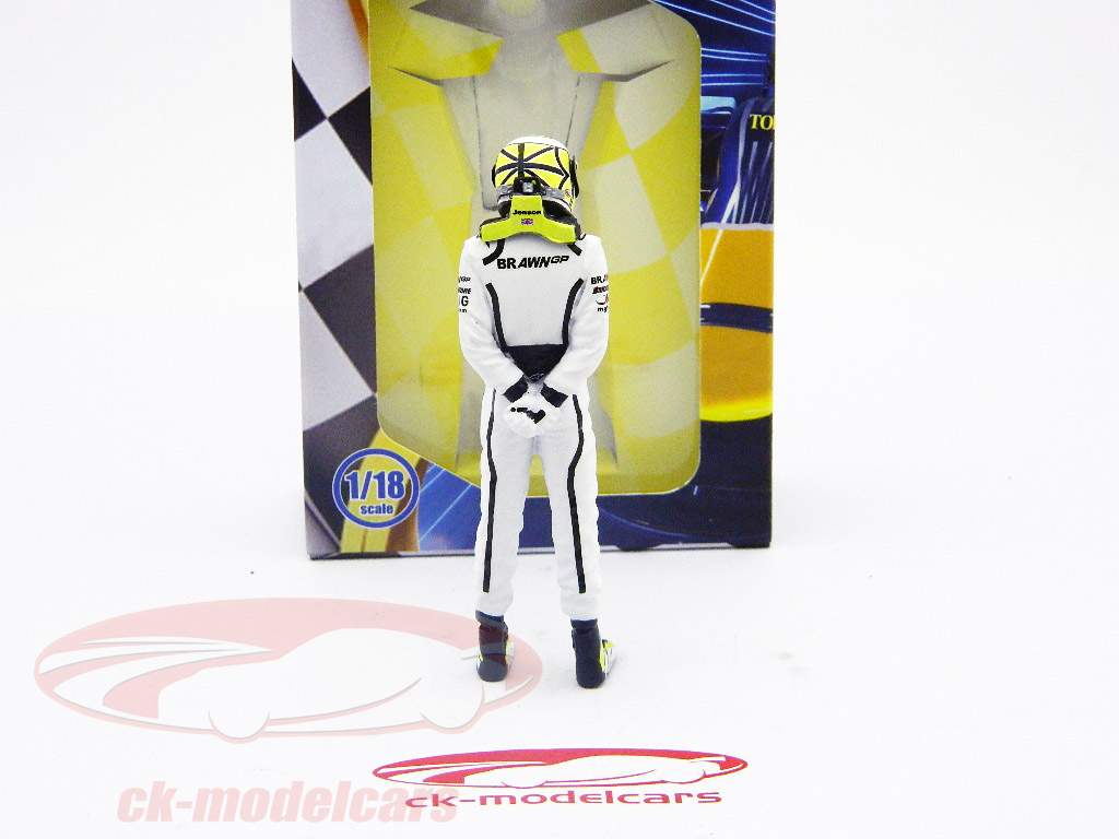 Jenson Button driver figure formula one standing Ed.2 1:18 TopMo