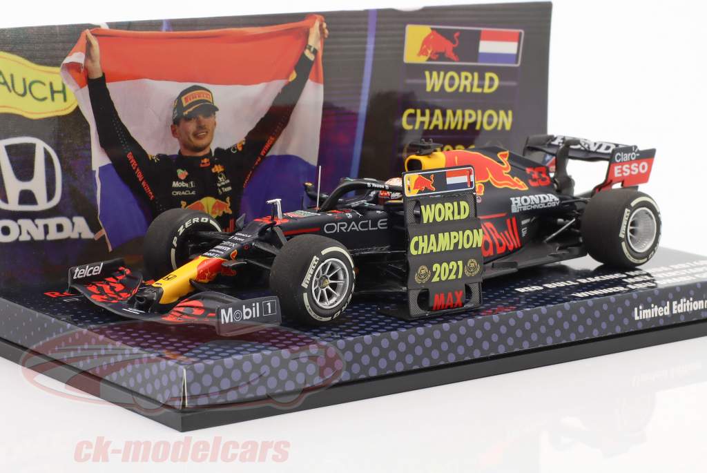 Max Verstappen Red Bull RB16B #33 vinder Abu Dhabi formel 1 Verdensmester 2021 1:43 Minichamps