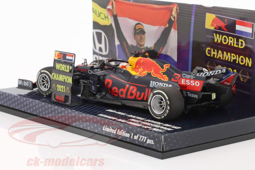 Max Verstappen Red Bull RB16B #33 vinder Abu Dhabi formel 1 Verdensmester 2021 1:43 Minichamps