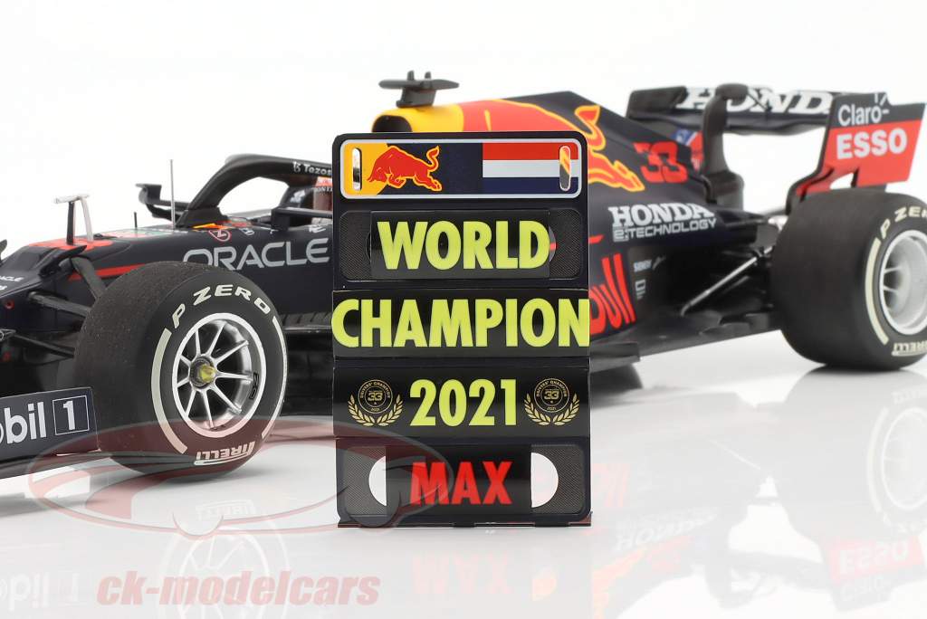 Max Verstappen Red Bull RB16B #33 vinder Abu Dhabi formel 1 Verdensmester 2021 1:18 Minichamps