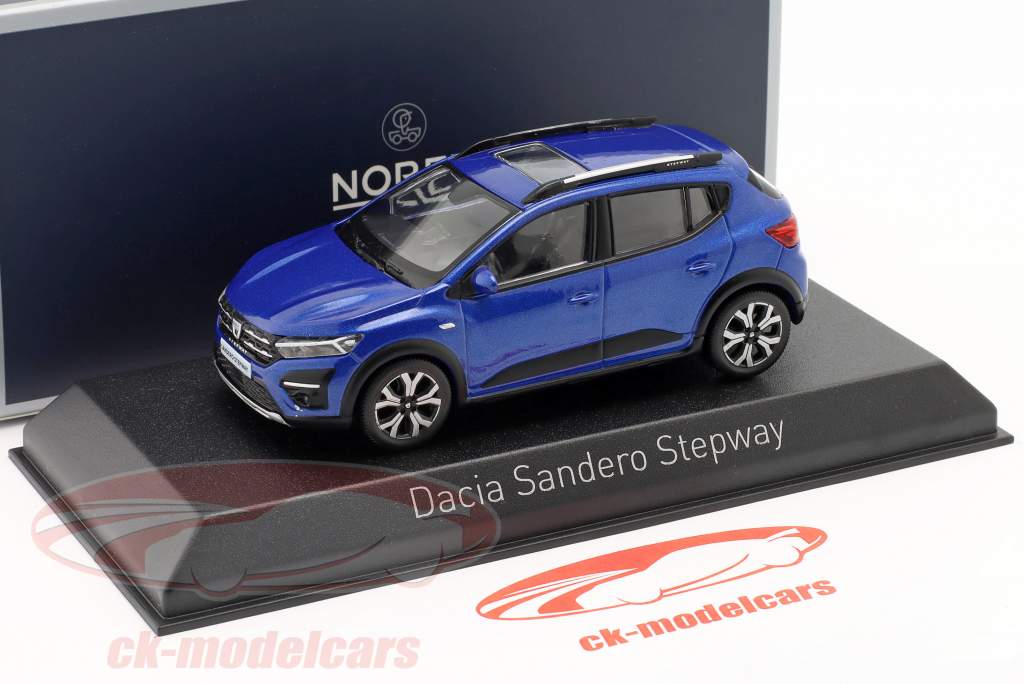 Dacia Sandero Stepway Año de construcción 2021 azul metálico 1:43 Norev