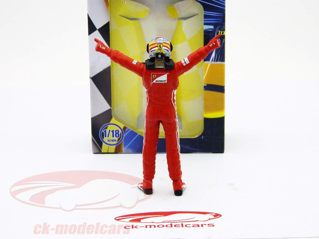 Fernando Alonso driver figure formula one 2012 standing finger 1:18 TopMo