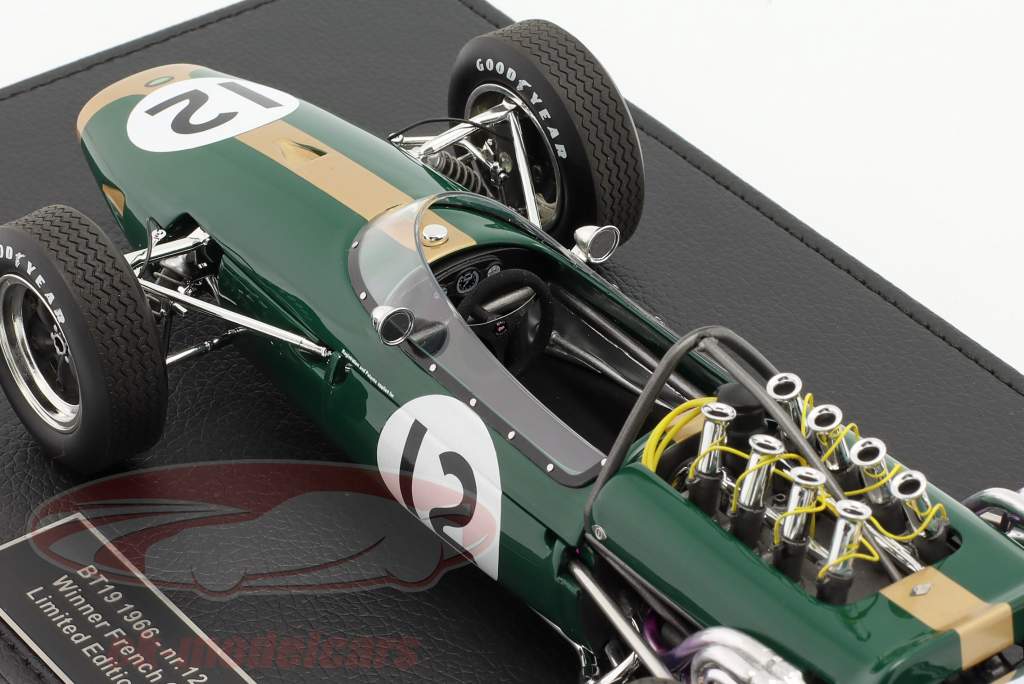 J. Brabham Brabham BT19 #12 vinder fransk GP formel 1 Verdensmester 1966 1:18 GP Replicas