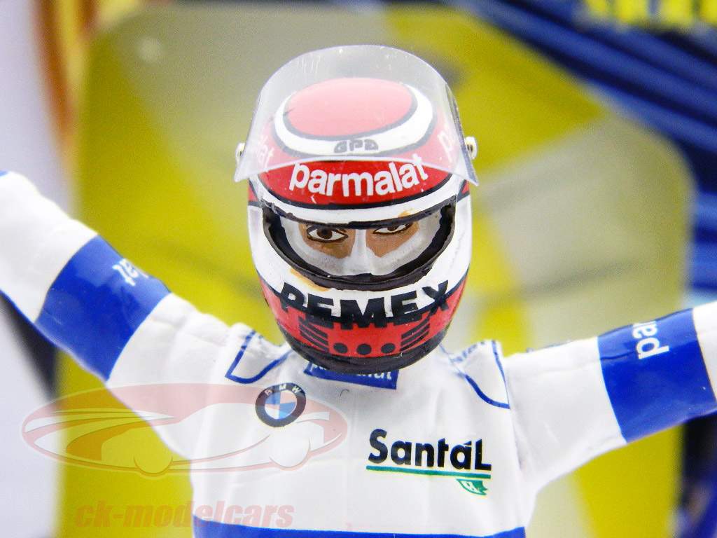 Nelson Piquet driver figure formula one standing finger 1:18 TopMo