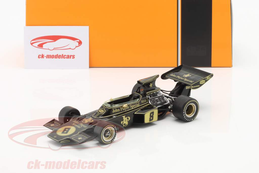 E. Fittipaldi Lotus 72D #8 vinder britisk GP formel 1 Verdensmester 1972 1:24 Ixo