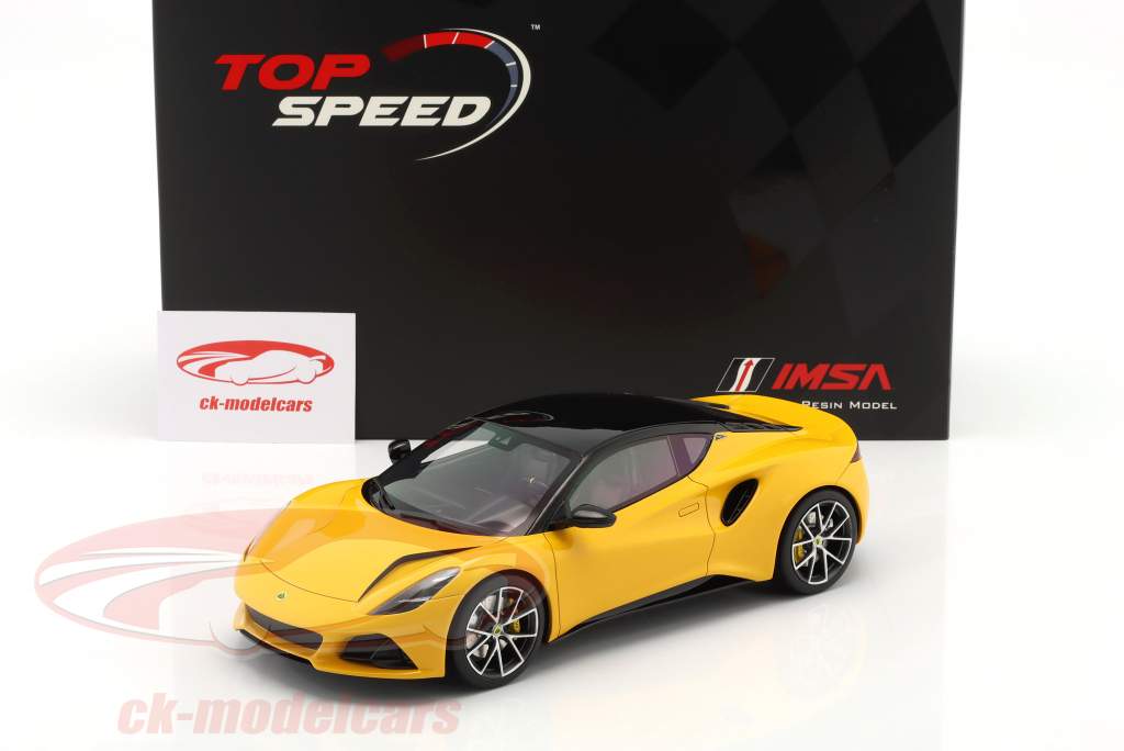 Lotus Emira Année de construction 2022 jaune 1:18 TrueScale
