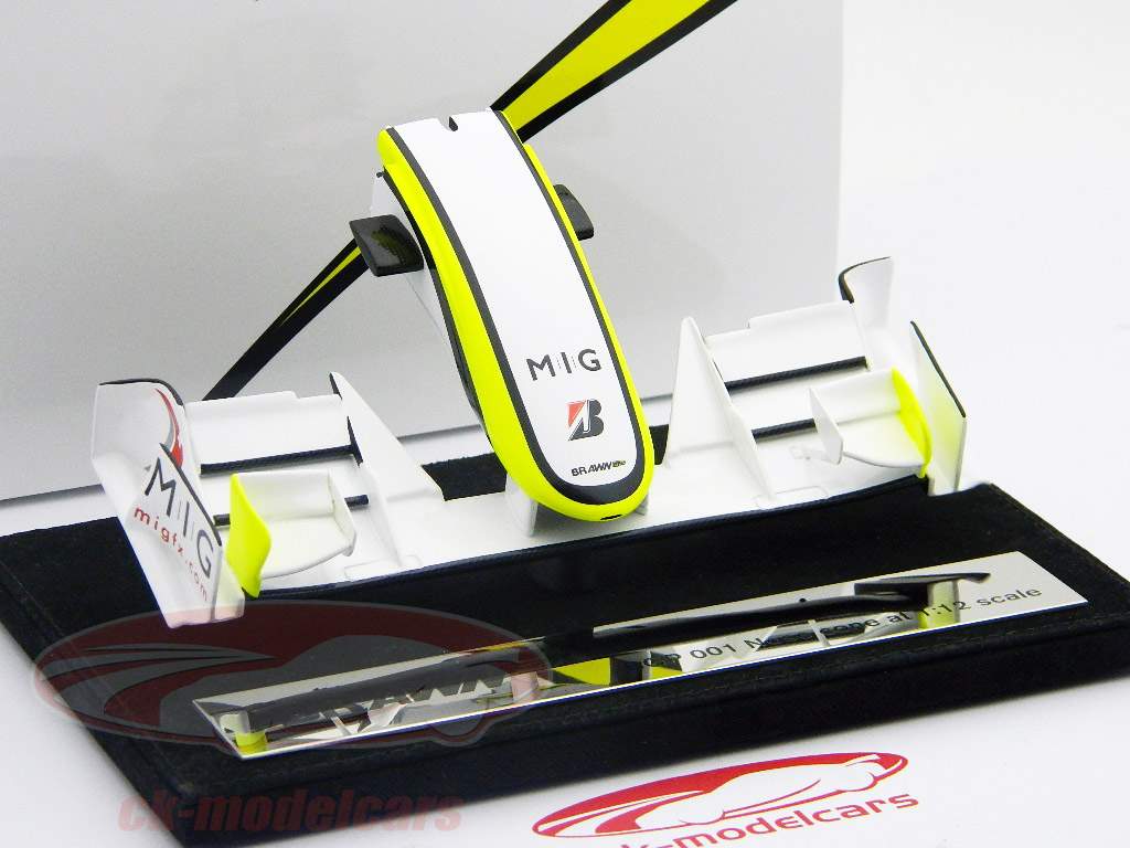 Button / Barrichello Brawn BGP 009 2009 Formule 1 neuskegel 1:12 amalgaam