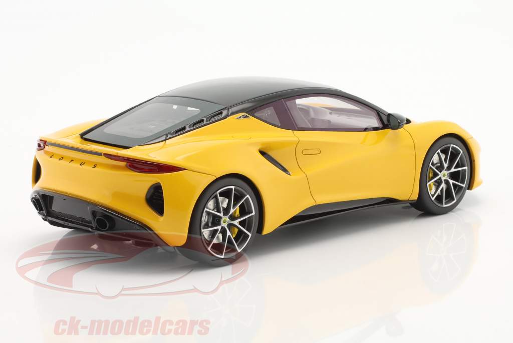 Lotus Emira Année de construction 2022 jaune 1:18 TrueScale