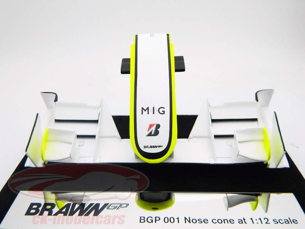 Button / Barrichello Brawn BGP 009 2009 Formule 1 neuskegel 1:12 amalgaam