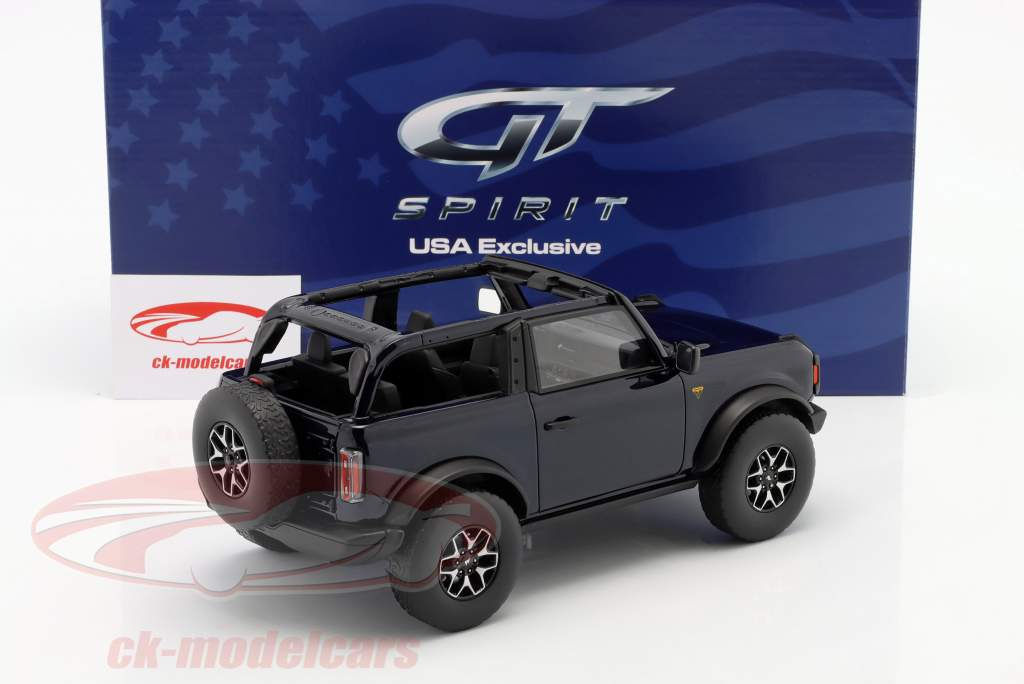Ford Bronco Wildtrak Open Top year 2022 black 1:18 GT-Spirit