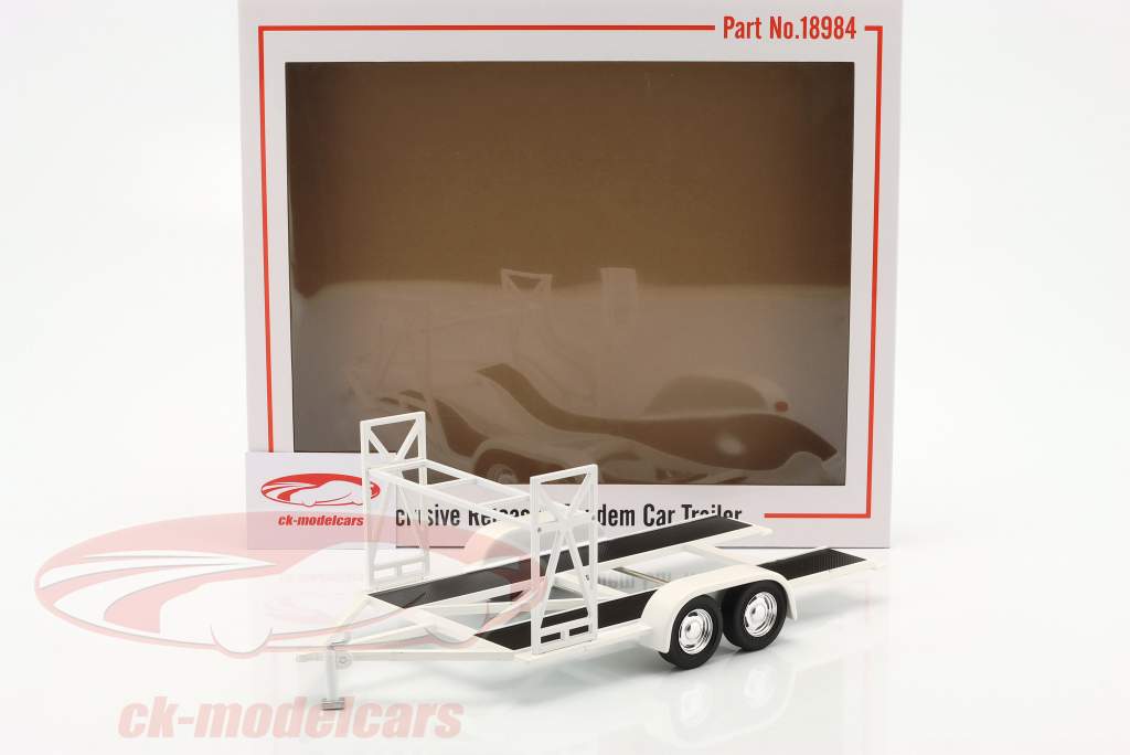 tándem coche Remolque Blanco 1:18 GMP