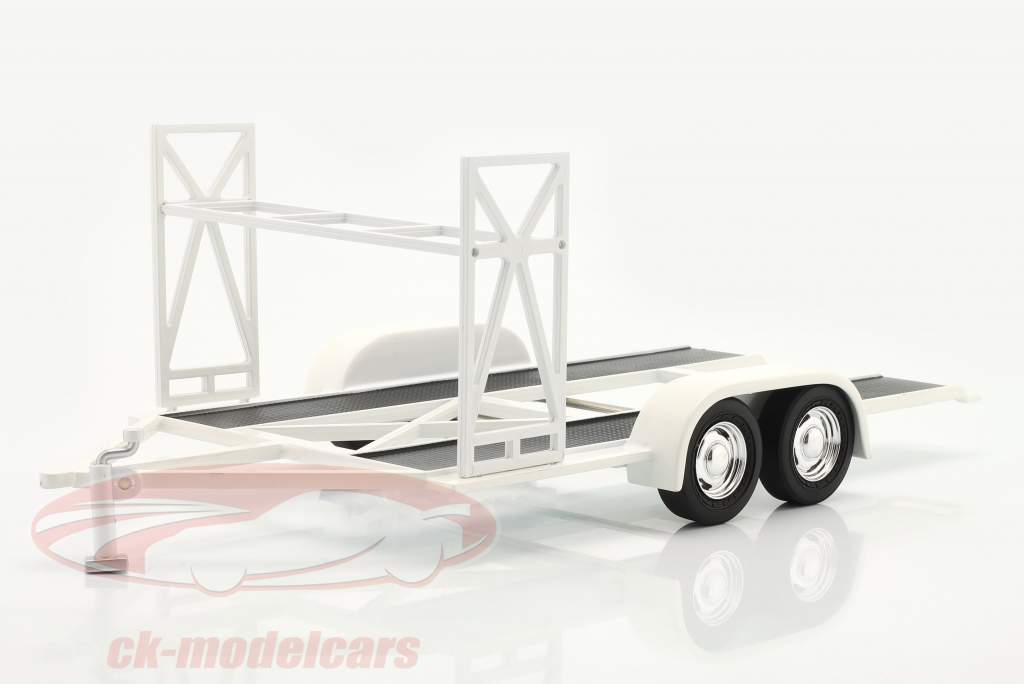 tándem coche Remolque Blanco 1:18 GMP