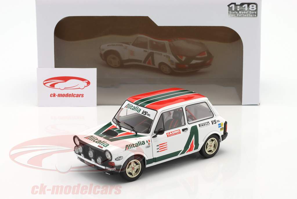Autobianchi A112 Abarth Alitalia Rallye Set 1980 Blanco 1:18 Solido