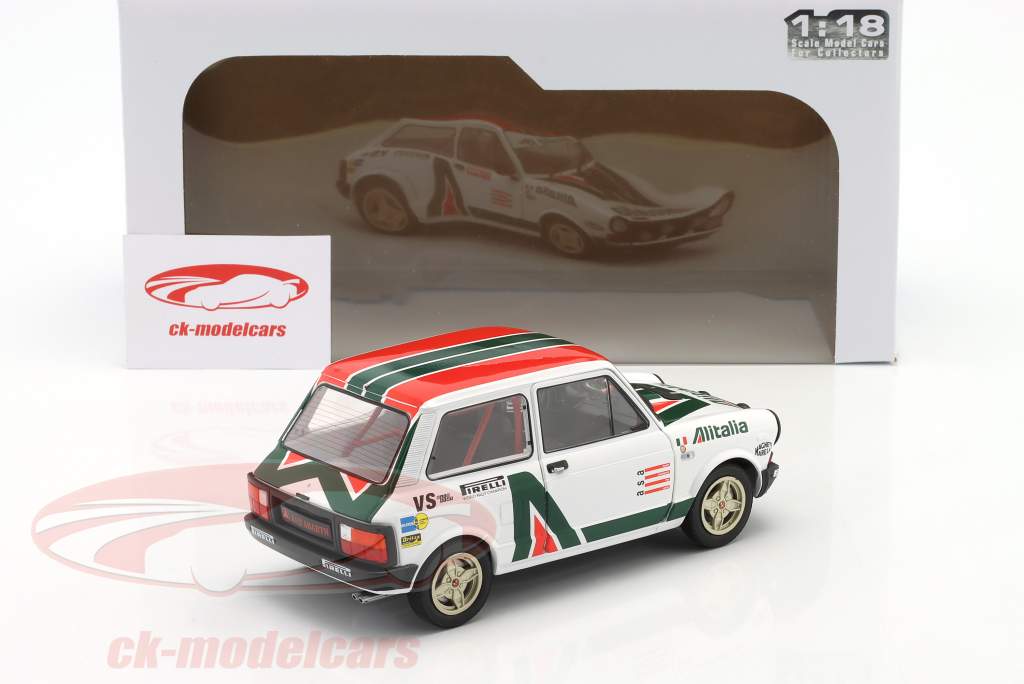 Autobianchi A112 Abarth Alitalia Rallye Set 1980 Blanco 1:18 Solido