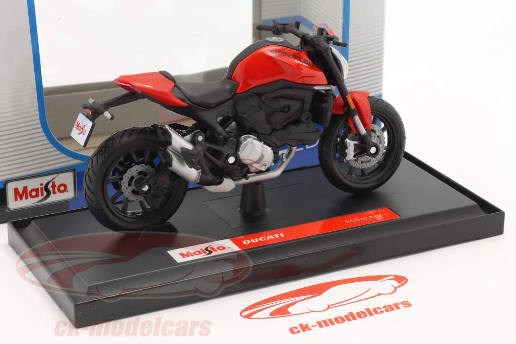 Ducati Monster Plus bouwjaar 2021 rood / zwart 1:18 Maisto
