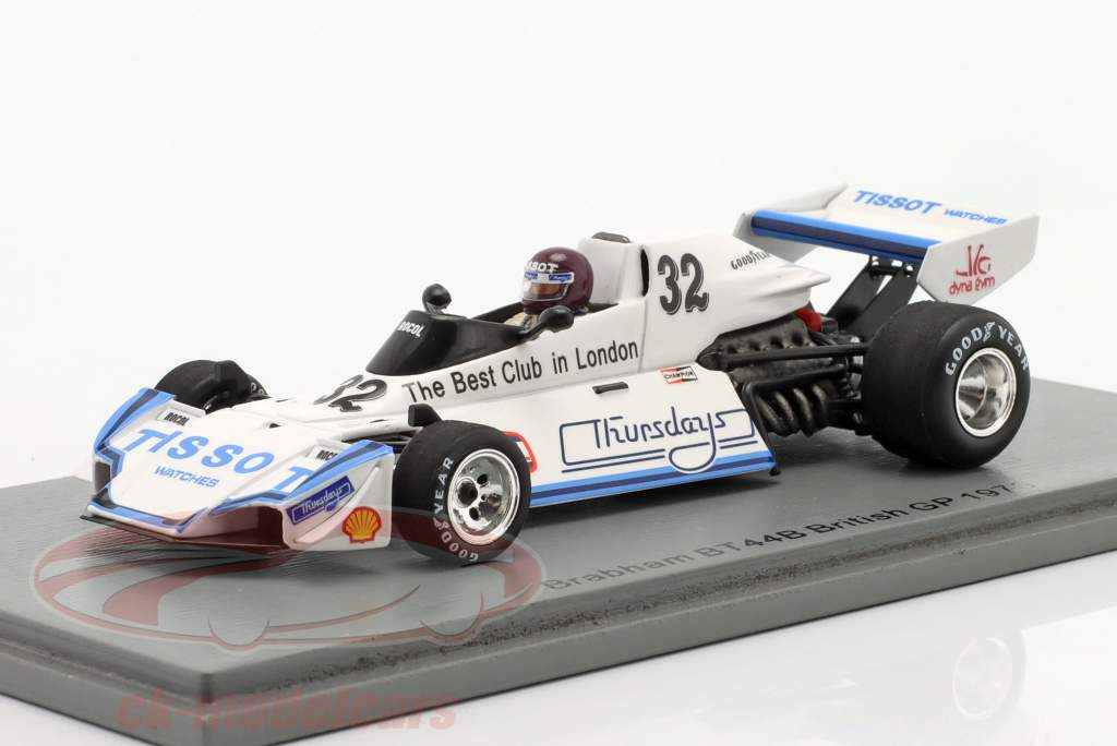 Bob Evans Brabham BT44B #32 britisk GP 1976 1:43 Spark