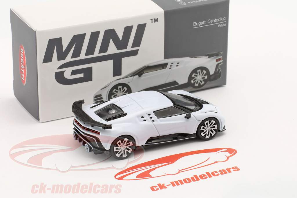Bugatti Centodieci year 2022 white 1:64 TrueScale