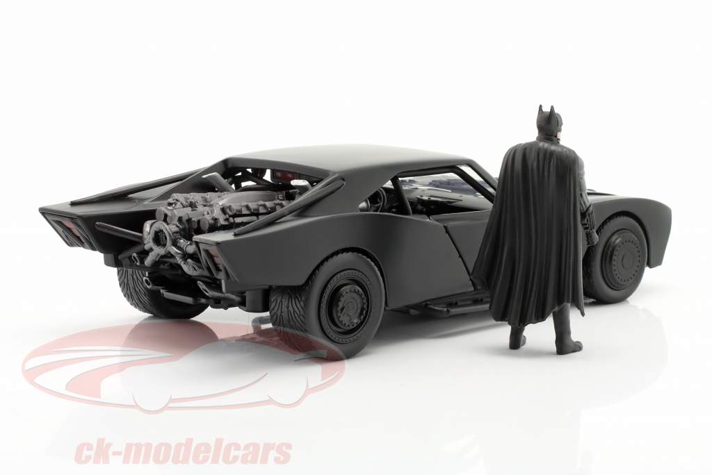 Batmobil mit Batman Figur Film The Batman (2022) schwarz 1:24 Jada Toys
