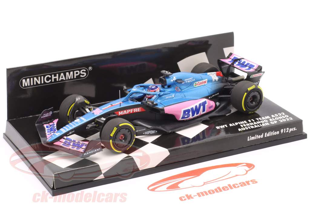 Fernando Alonso Alpine A522 #14 Australia GP fórmula 1 2022 1:43 Minichamps