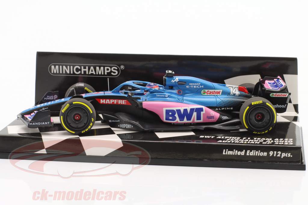 Fernando Alonso Alpine A522 #14 Australia GP fórmula 1 2022 1:43 Minichamps