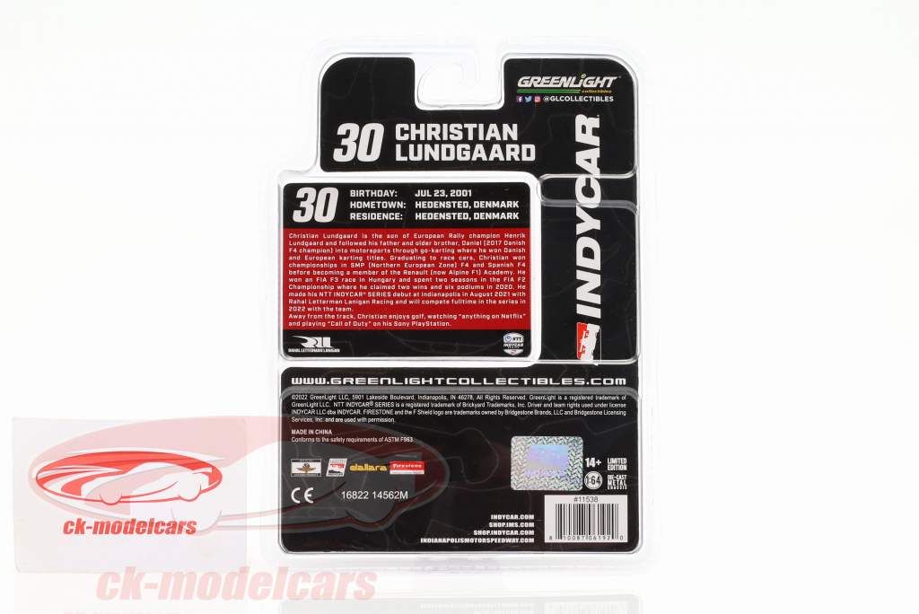 Christian Lundgaard Honda #30 IndyCar Series 2022 1:64 Greenlight