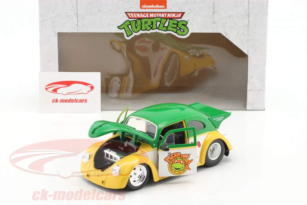Volkswagen VW Drag Beetle 1959 Avec Turtles chiffre Michelangelo 1:24 Jada Toys