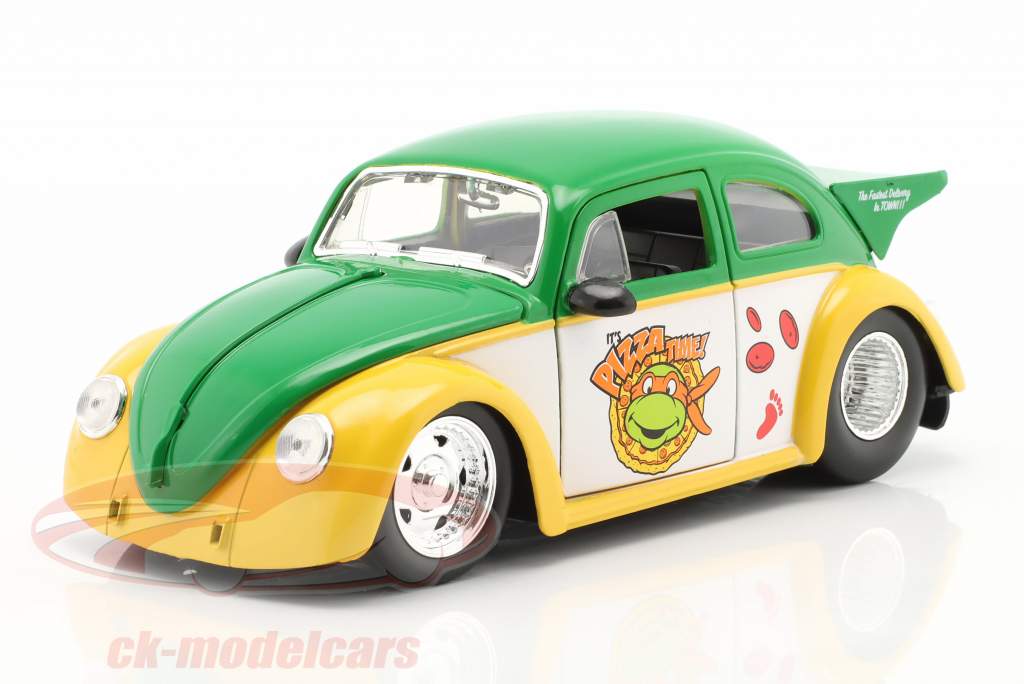Volkswagen VW Drag Beetle 1959 Insieme a Turtles figura Michelangelo 1:24 Jada Toys