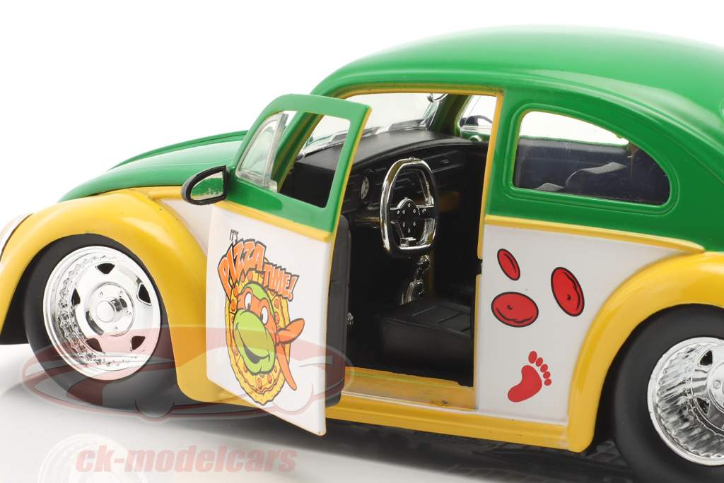 Volkswagen VW Drag Beetle 1959 Insieme a Turtles figura Michelangelo 1:24 Jada Toys