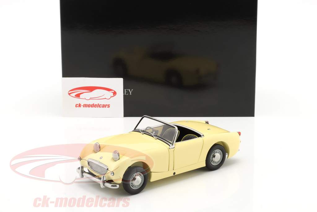Austin Healey Sprite Spider RHD Byggeår 1958 primula gul 1:18 Kyosho