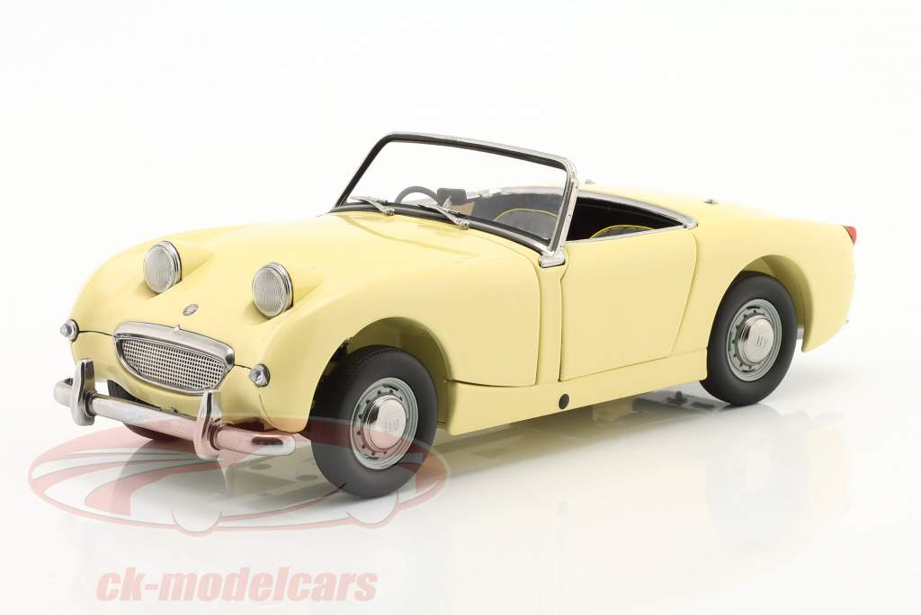 Austin Healey Sprite Spider RHD Byggeår 1958 primula gul 1:18 Kyosho