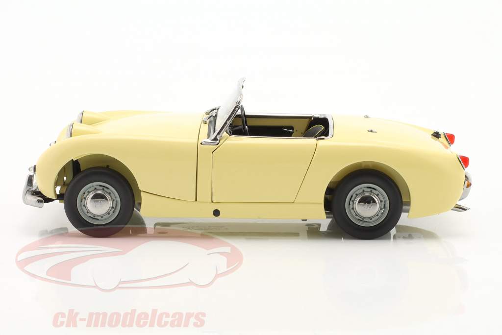 Austin Healey Sprite Spider RHD Byggeår 1958 primula gul 1:18 Kyosho