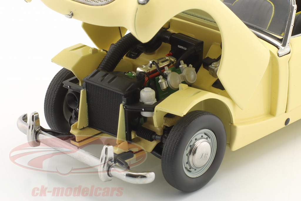 Austin Healey Sprite Spider RHD Byggeår 1958 primula gul 1:18 Kyosho