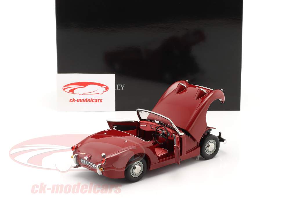 Austin Healey Sprite Spider RHD Byggeår 1958 kirsebær rød 1:18 Kyosho