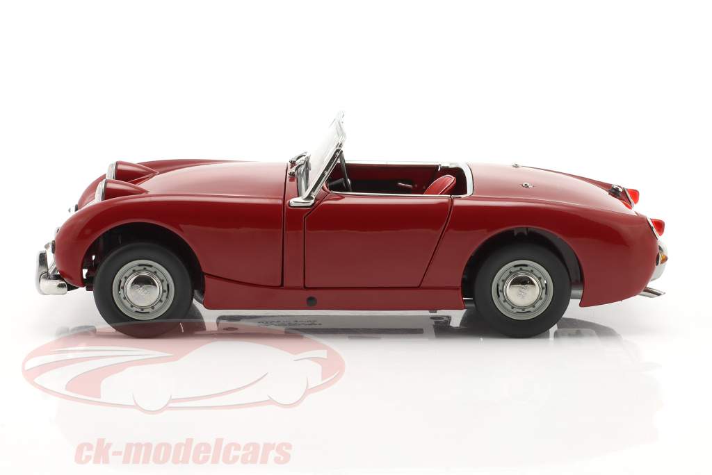 Austin Healey Sprite Spider RHD Byggeår 1958 kirsebær rød 1:18 Kyosho