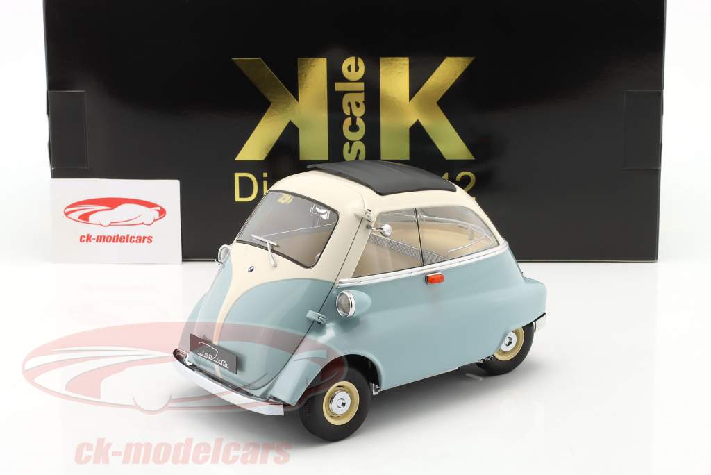 BMW Isetta 250 bouwjaar 1959 Lichtblauw / Wit 1:12 KK-Scale